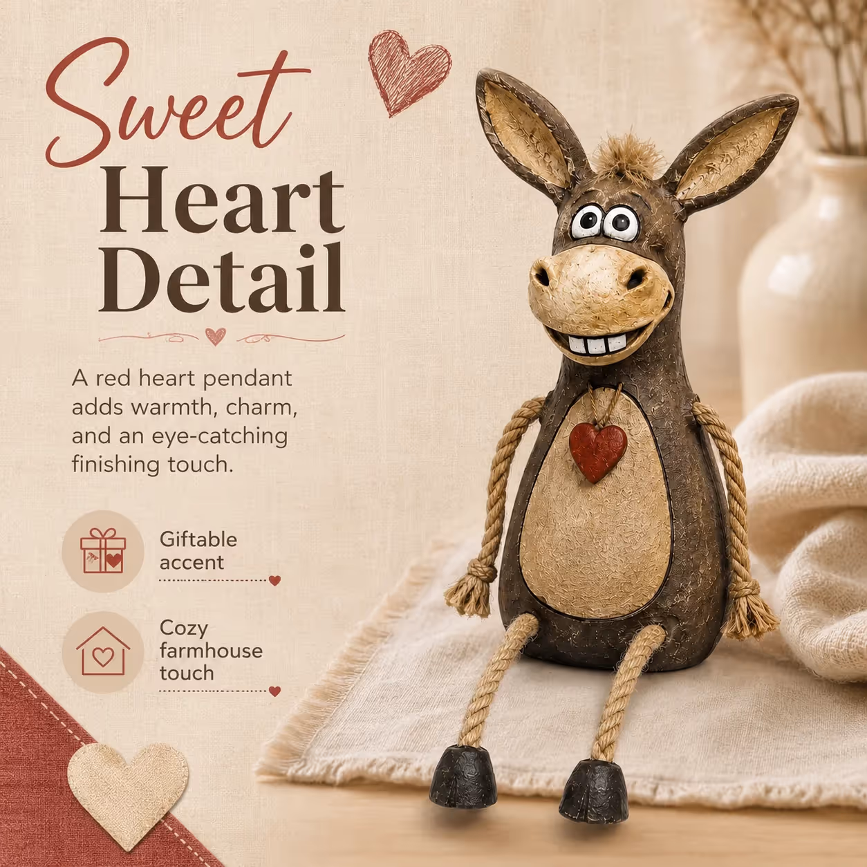 Weathered farmhouse donkey decor