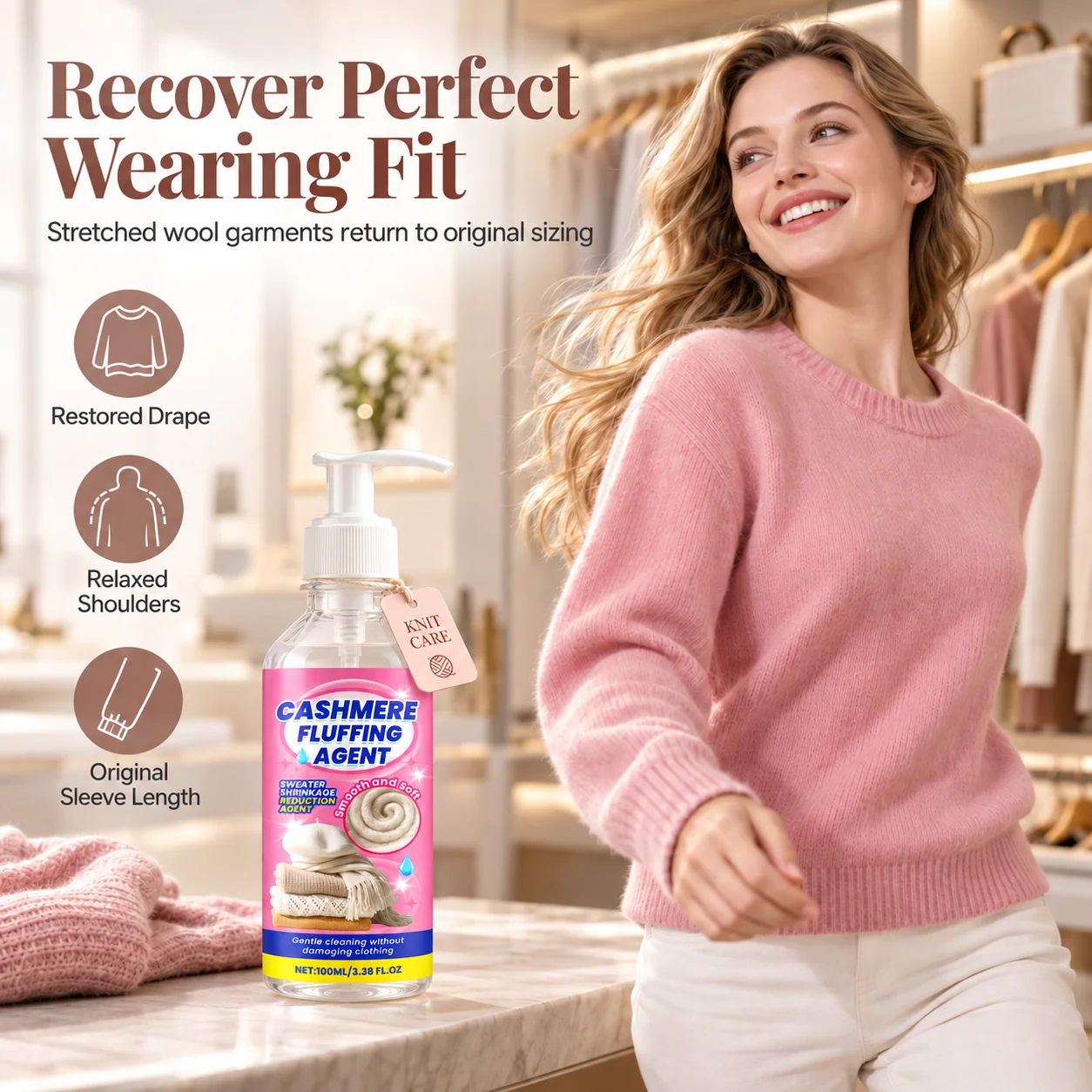 🧶 Wool & Cashmere Sweater Softening and Reshaping Care
