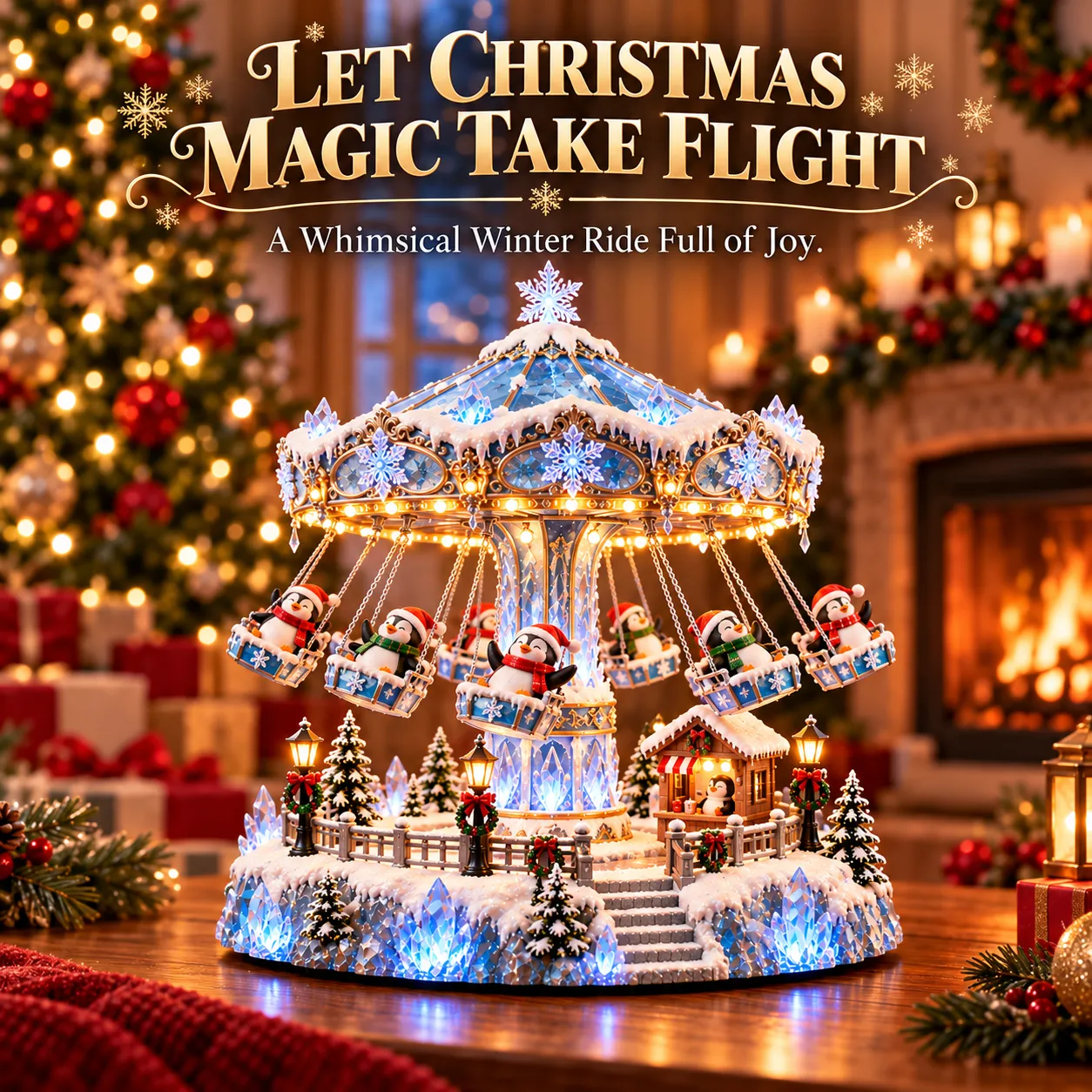 Penguin Winter Swing Carnival Christmas carousel