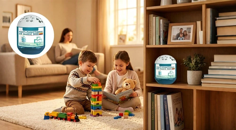Air Magic Box displayed in a cozy family living room