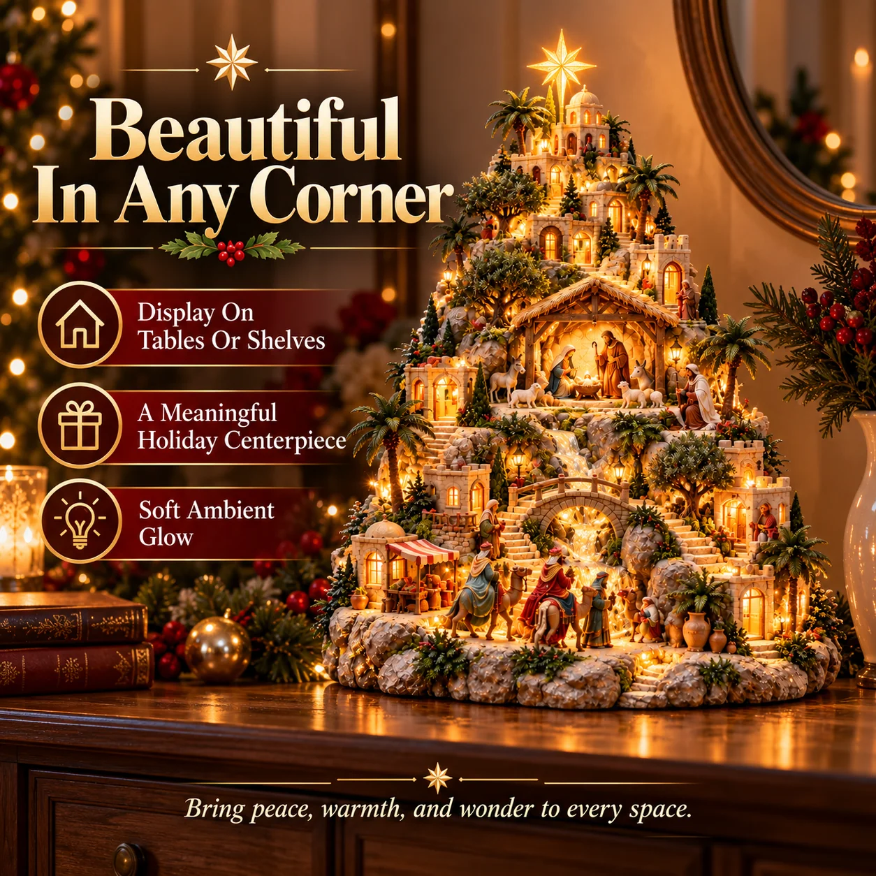 Bethlehem Nativity Village home decor scene