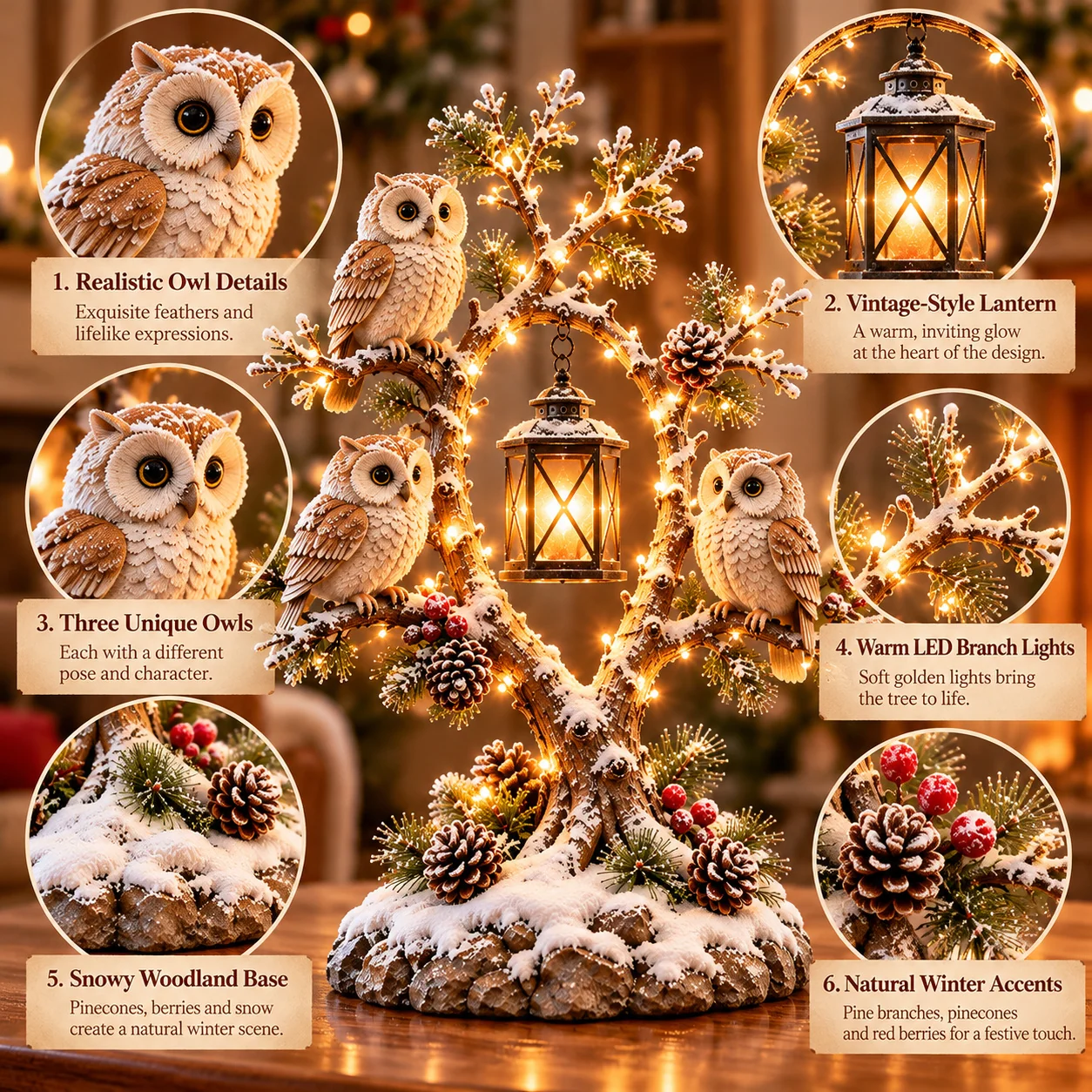 Guardians of the Winter Night owl lantern detail 2