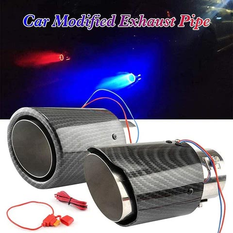 Carbon-fiber-style sleeve and rolled edge detail on the exhaust tip