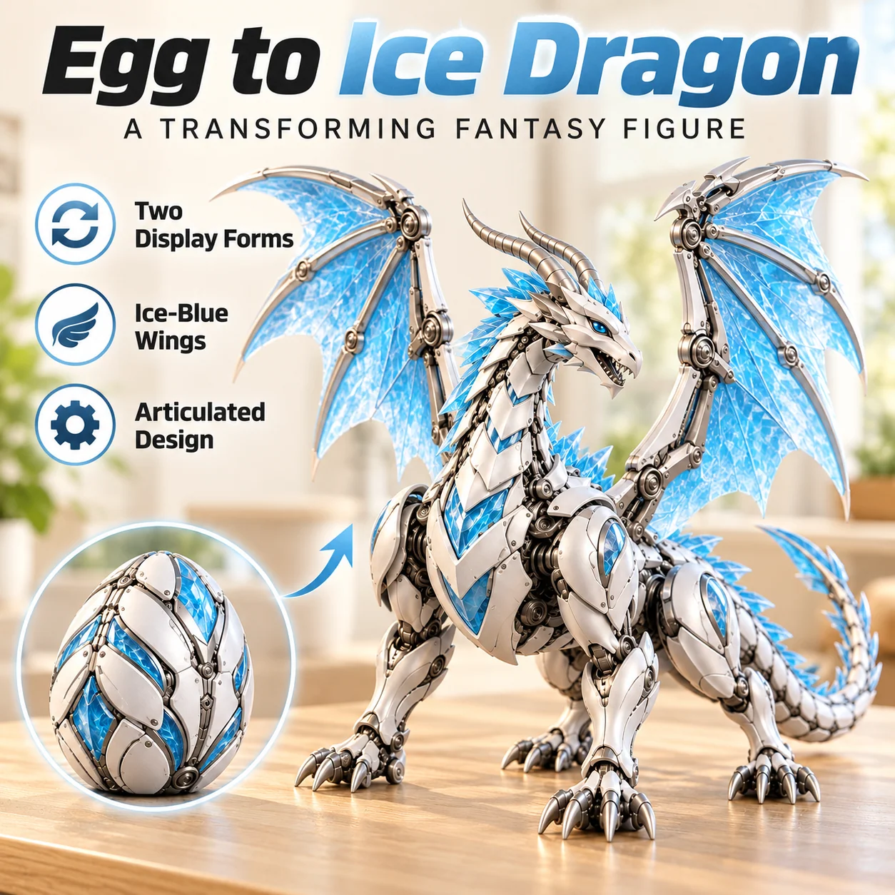 Ice Dragon concept showing the egg and dragon forms