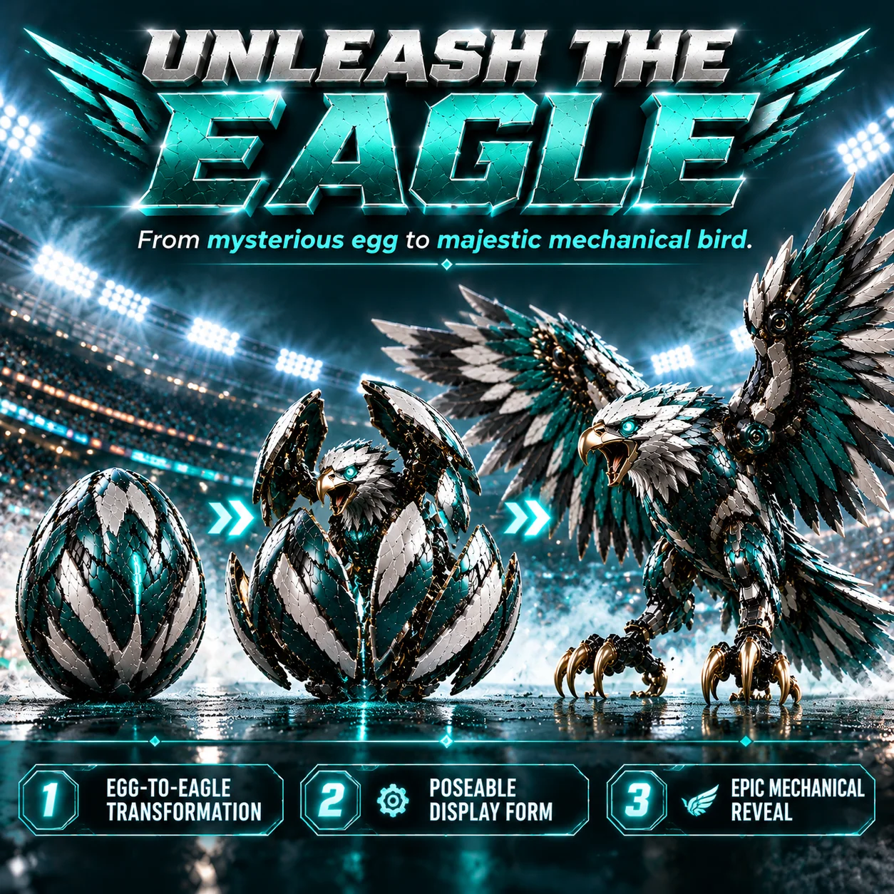 EagleMorph egg to eagle transformation stages