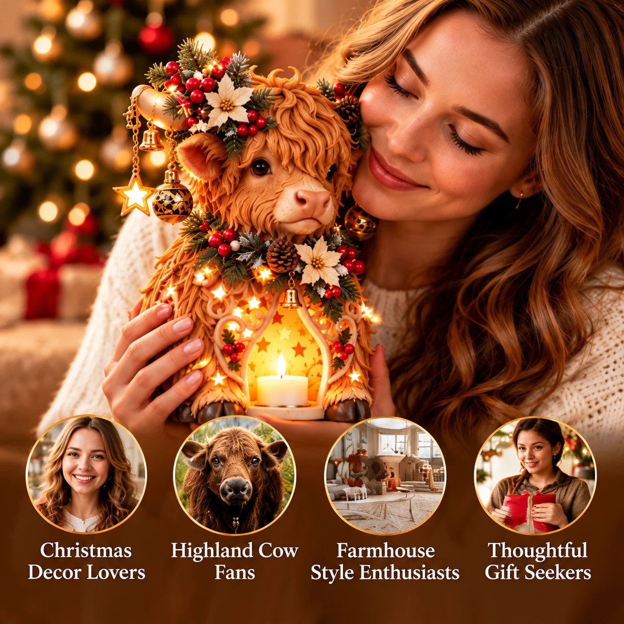 Highland cow Christmas gift for farmhouse and animal decor lovers