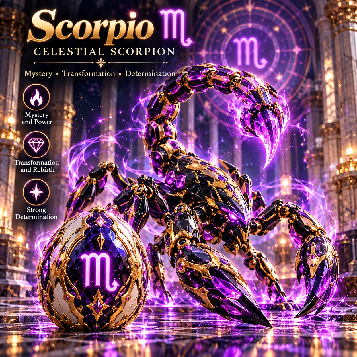 Scorpio celestial mechanical scorpion and egg