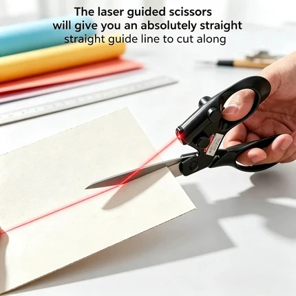 Laser line guiding the cutting direction