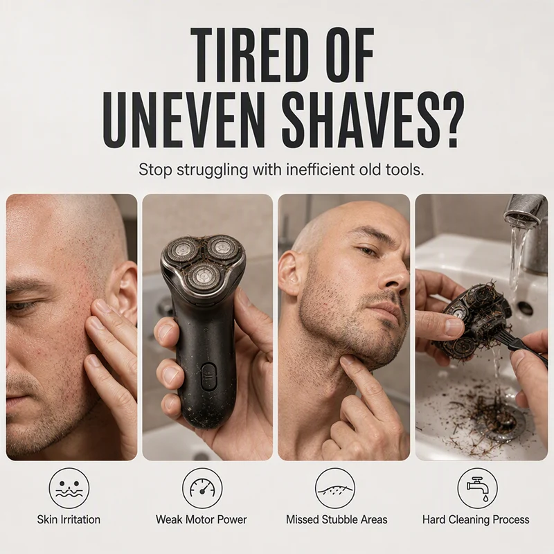Electric groomer designed for more consistent shaving coverage