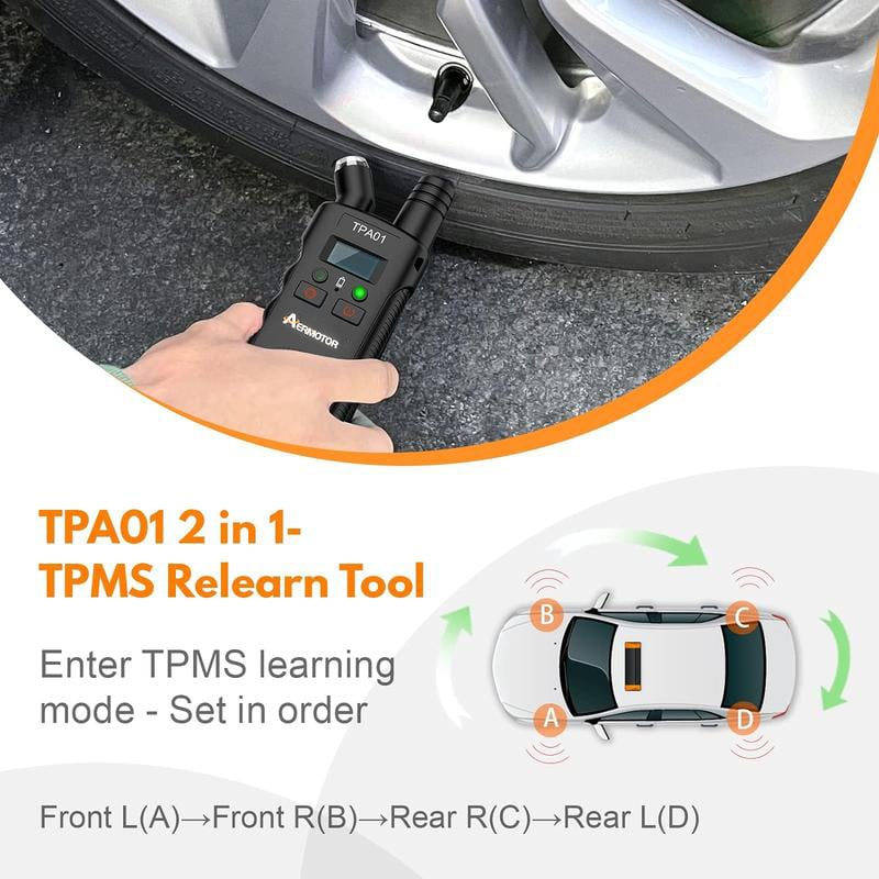 TPMS relearn tool and digital tire pressure gauge - product image 2