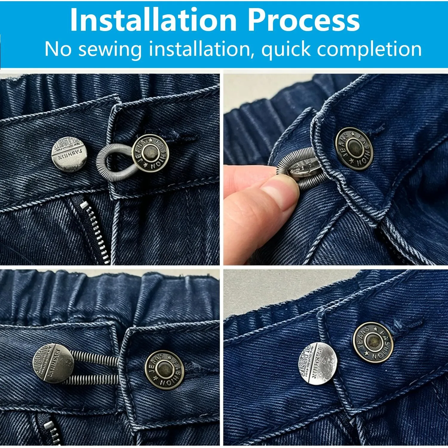 Reusable jeans button extenders