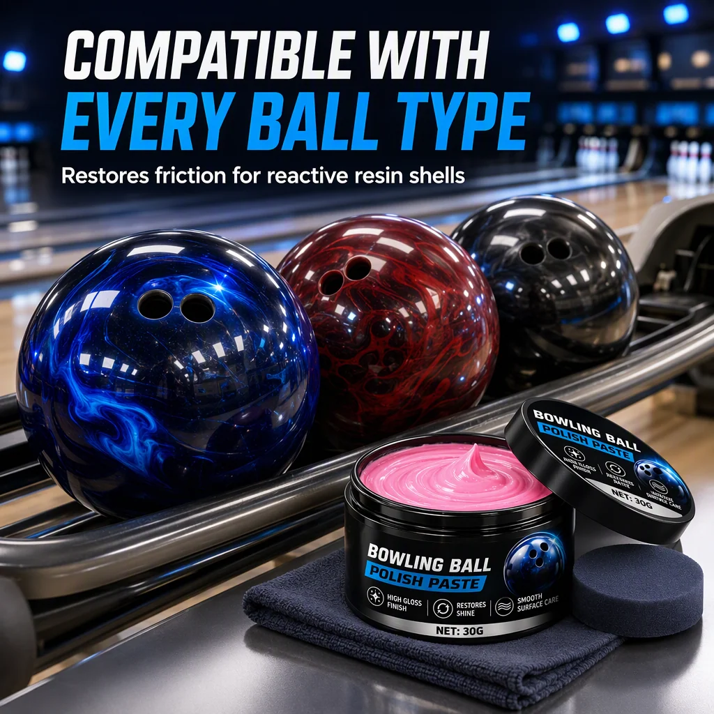 Polishing paste compatible with different bowling ball types