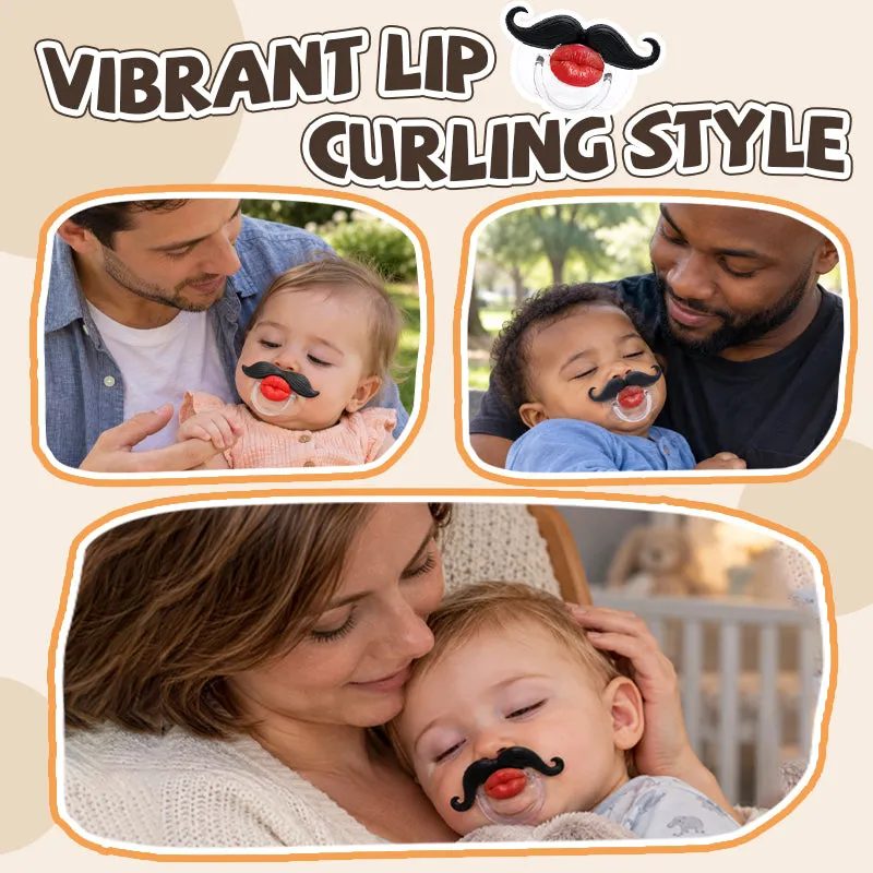 Four mustache pacifier design options