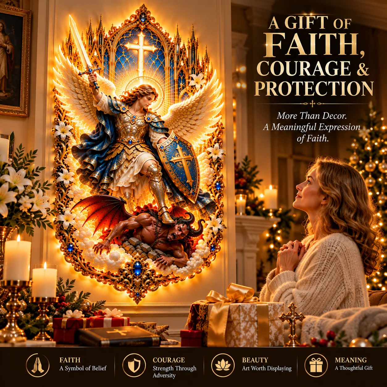 Saint Michael religious wall art gift