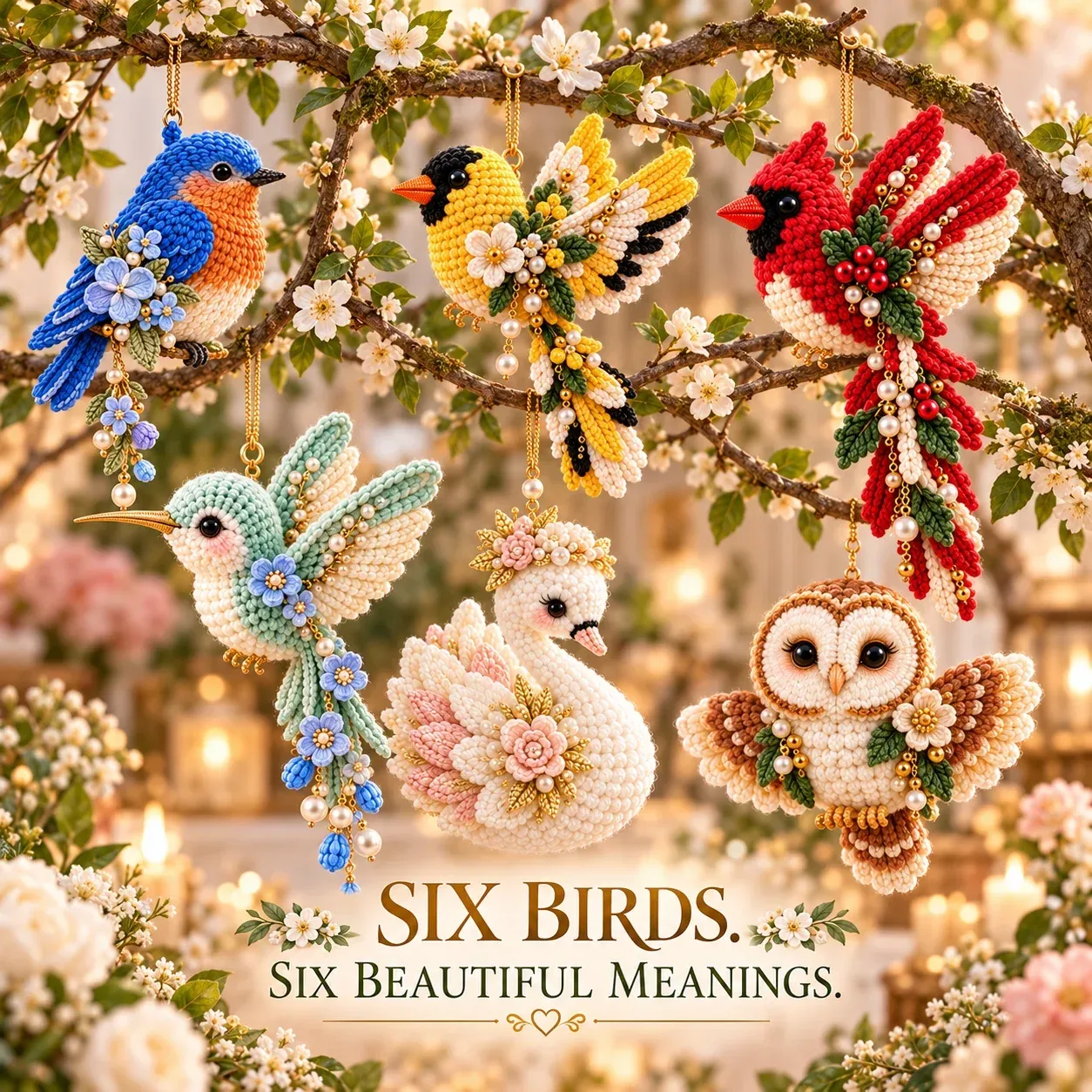 DIY Crochet Bird Ornament Kit Collection