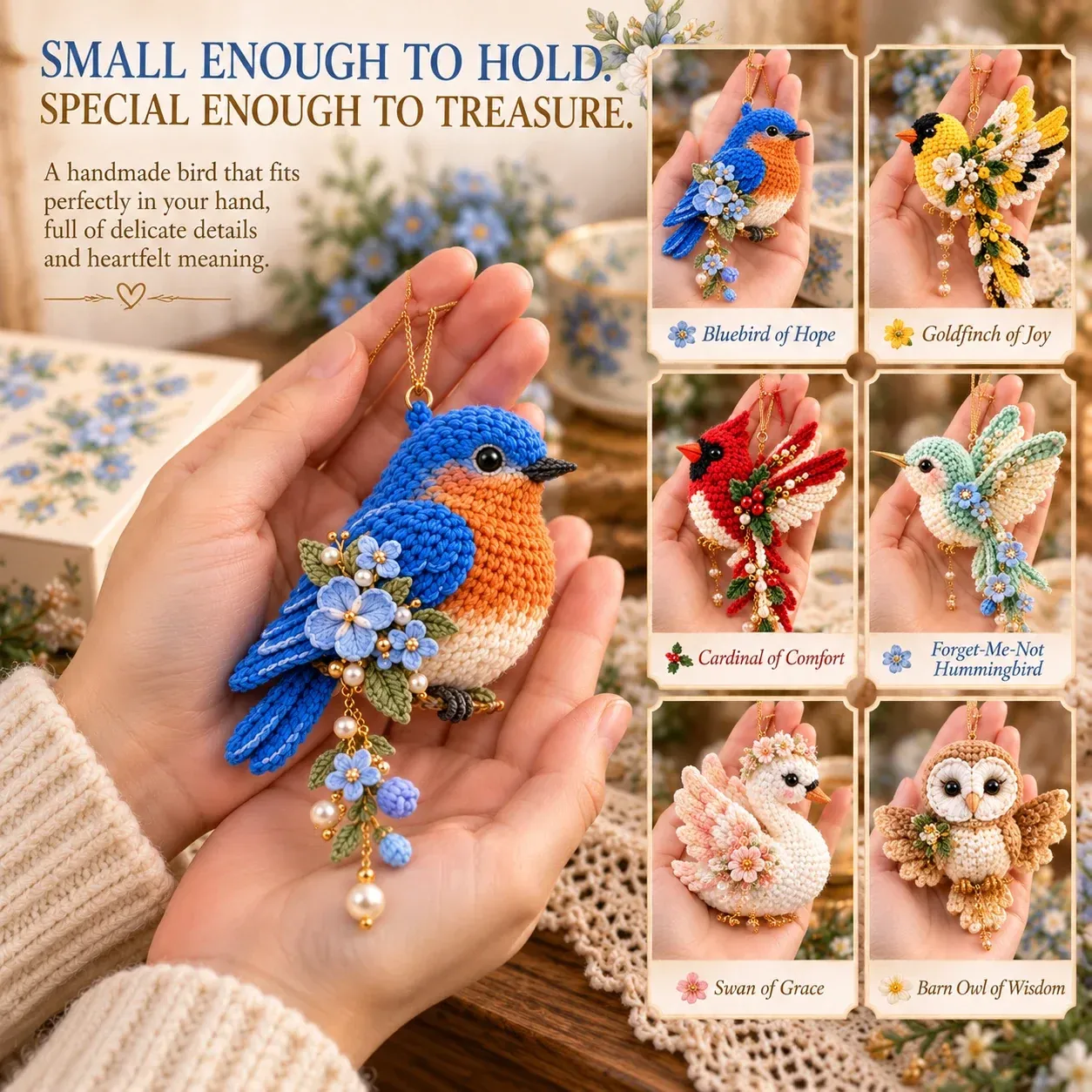 DIY Crochet Bird Ornament Kit Collection