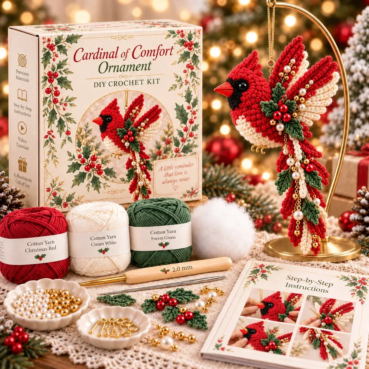 DIY Crochet Bird Ornament Kit Collection
