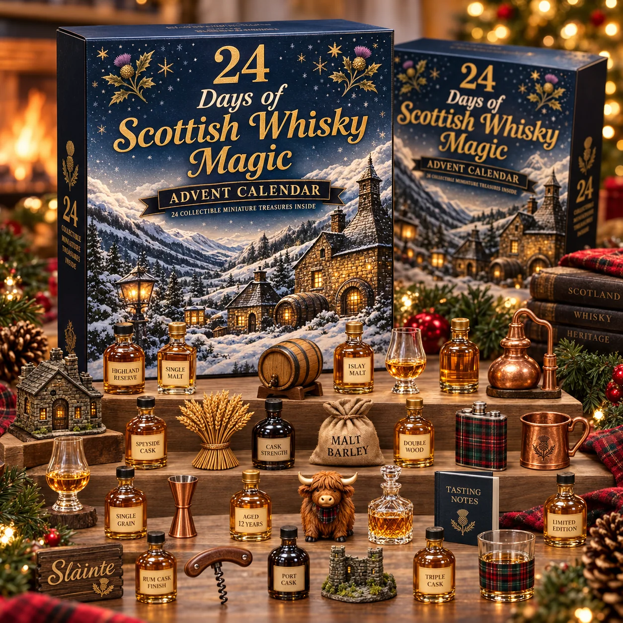 Scottish Christmas advent calendar decorative packaging