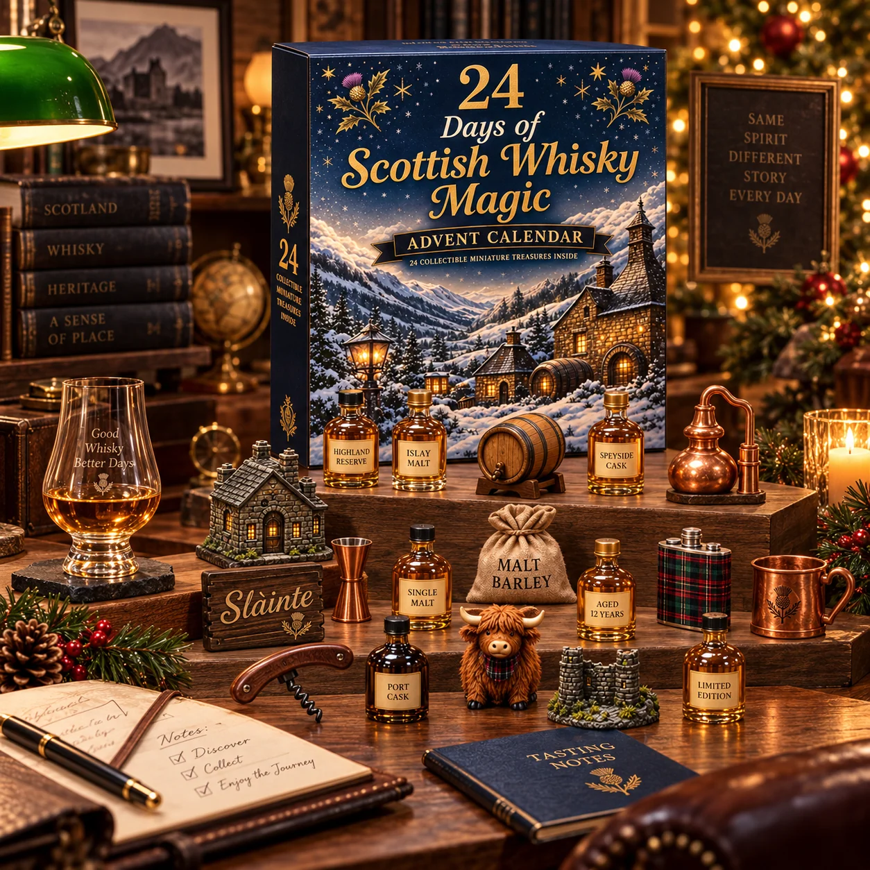 Opening a numbered advent calendar compartment