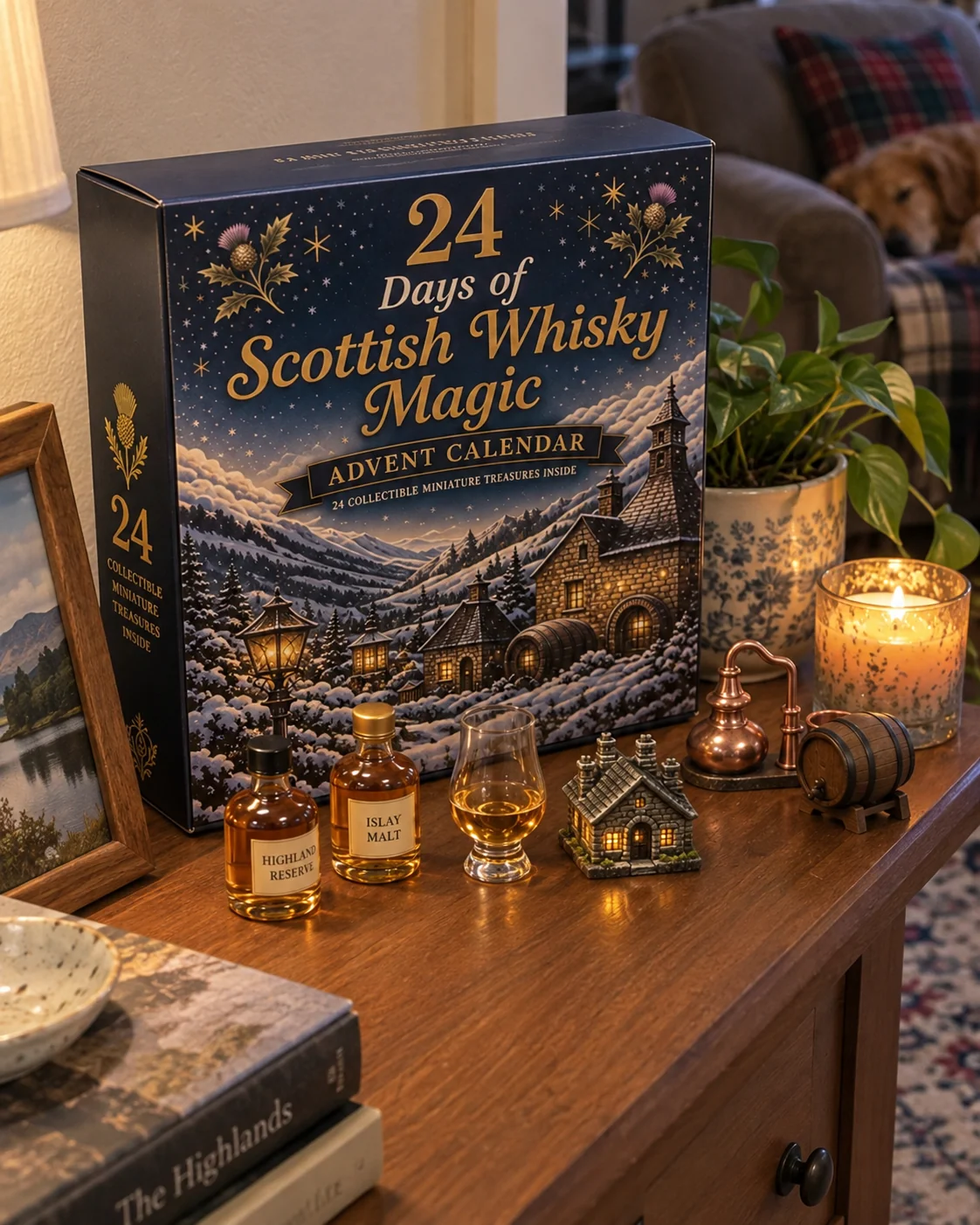 Scottish whisky inspired miniature collectible display