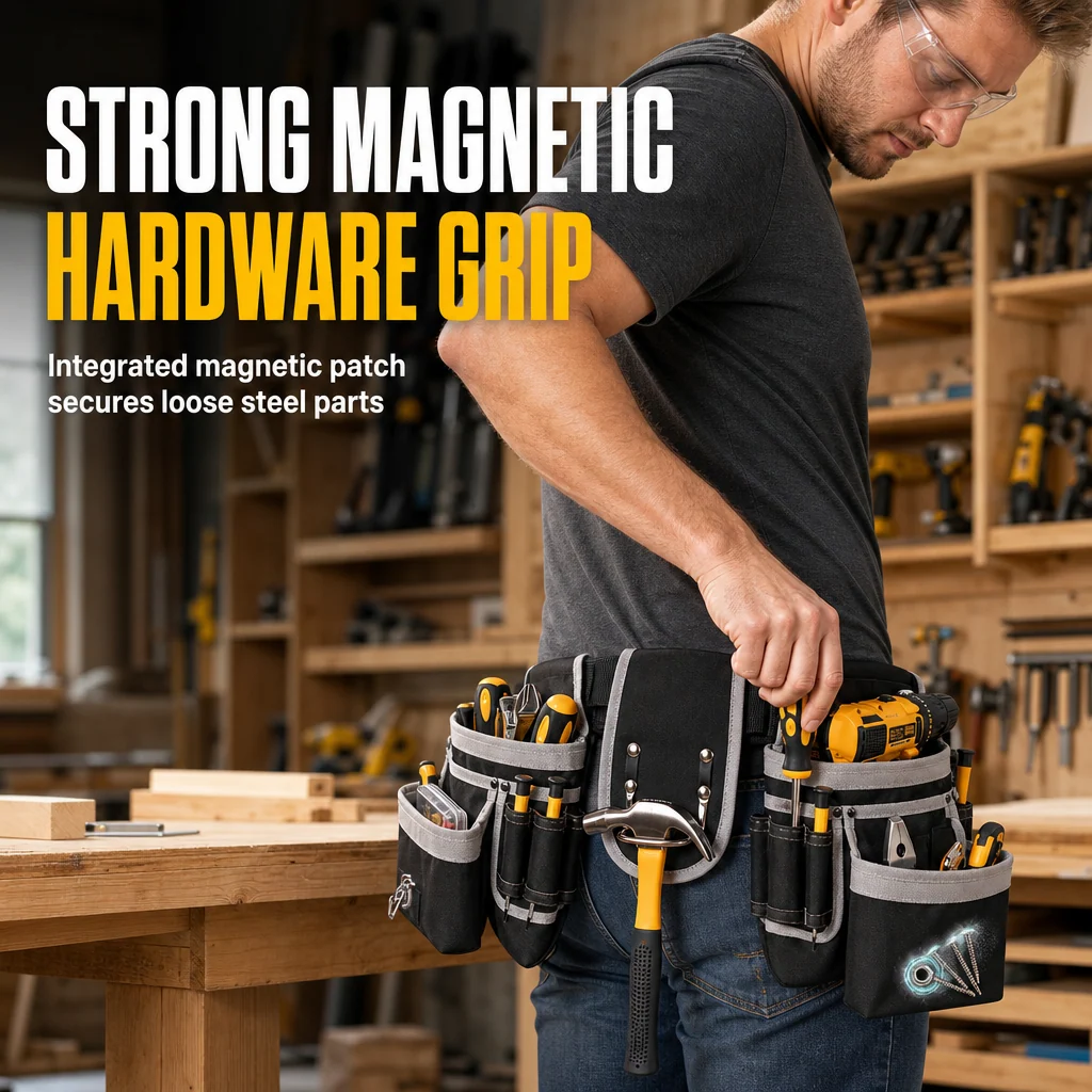 Magnetic tool belt holder