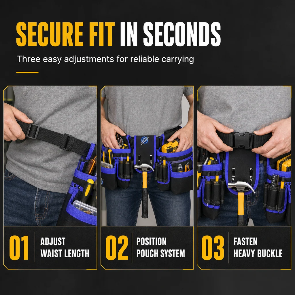 Quick release tool belt buckle