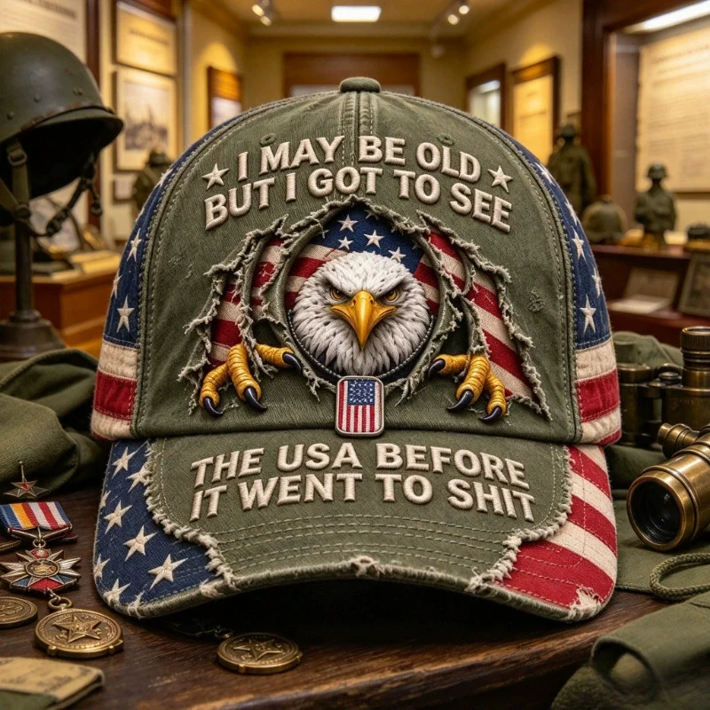 Olive Heritage Eagle patriotic cap