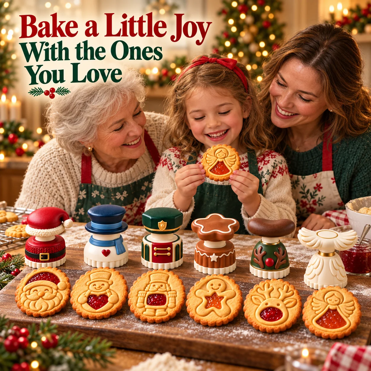 Christmas Jam-Filled Cookie Stamp Molds