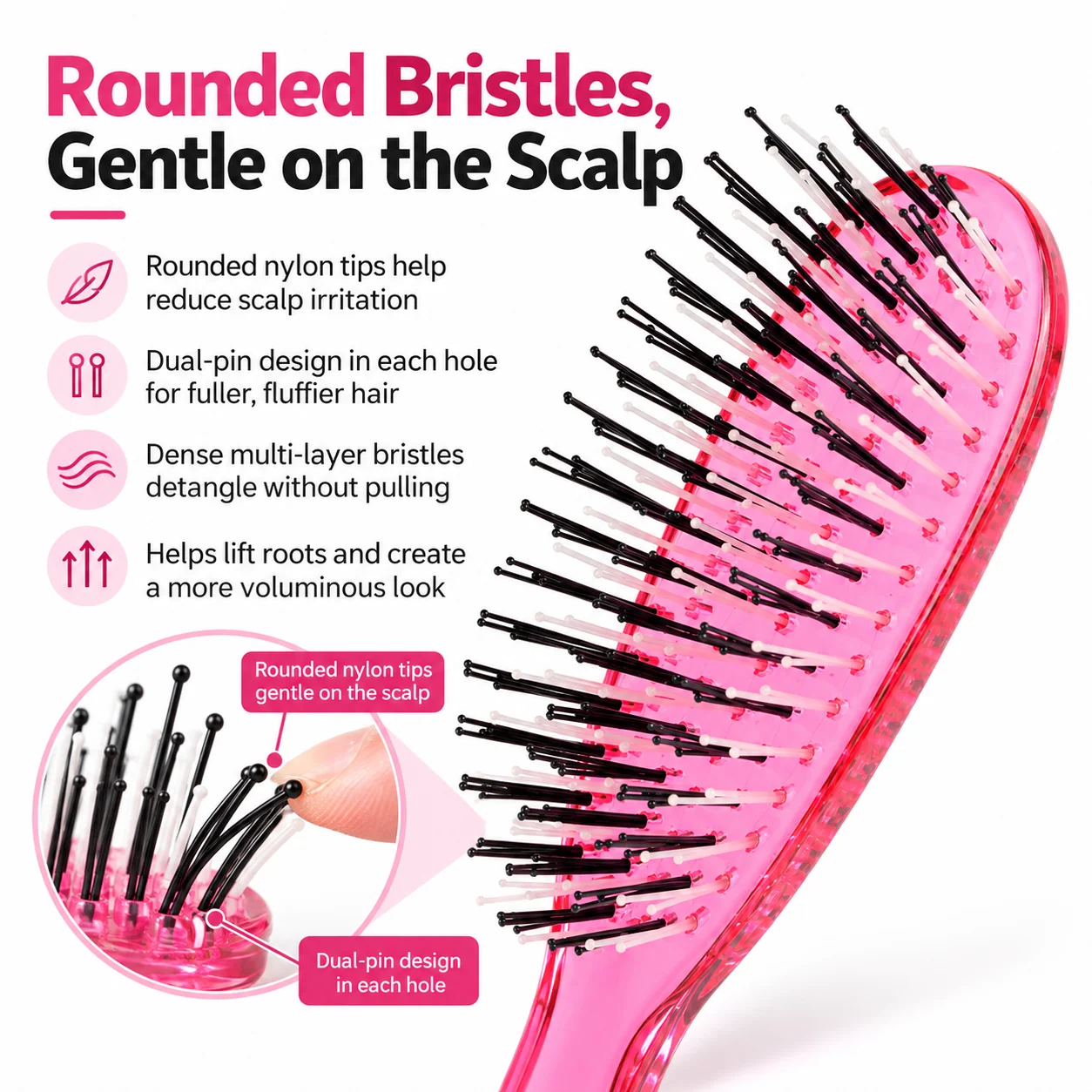 Comfortable scalp massage