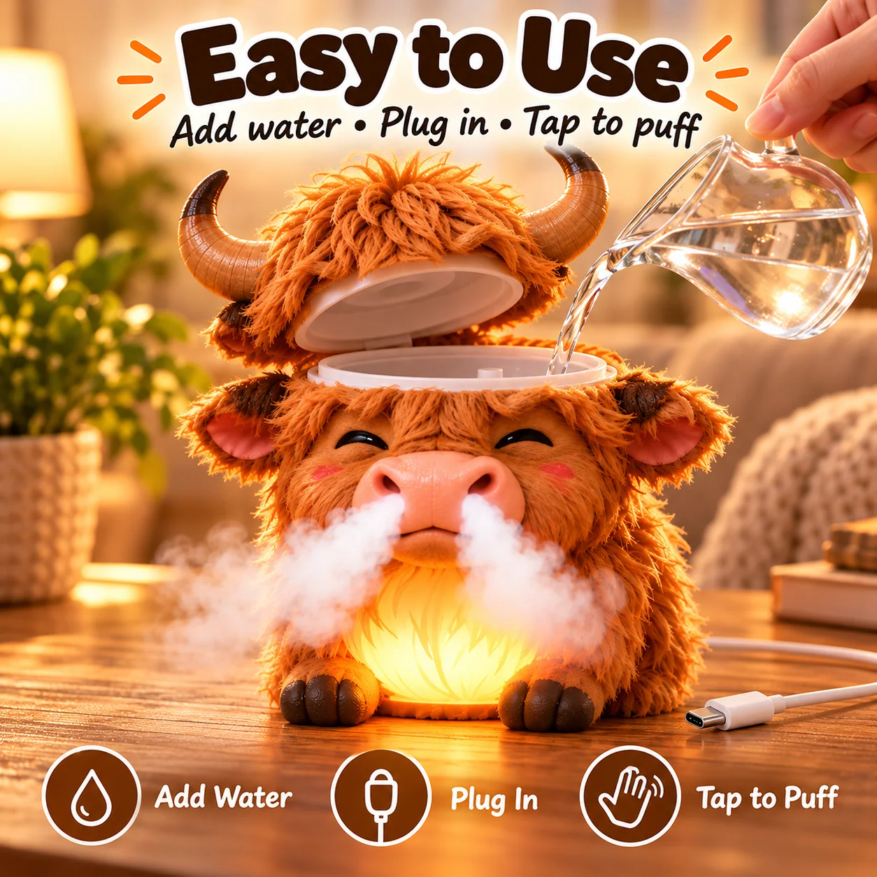 How to refill Highland Cow Huff humidifier