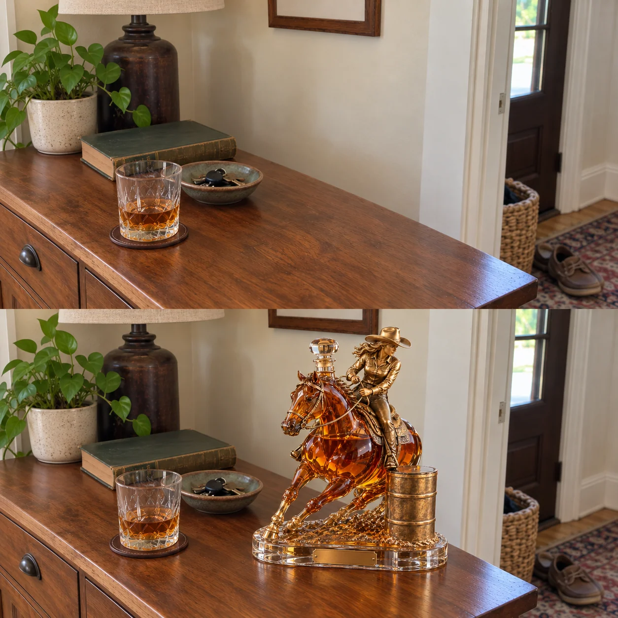 🐎 Western Spirit Cowgirl Barrel Racing Whiskey Decanter 🥃