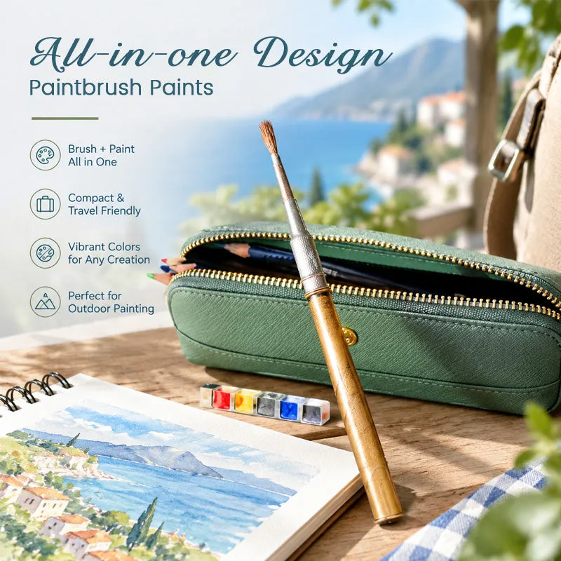 Compact brush and paint color set