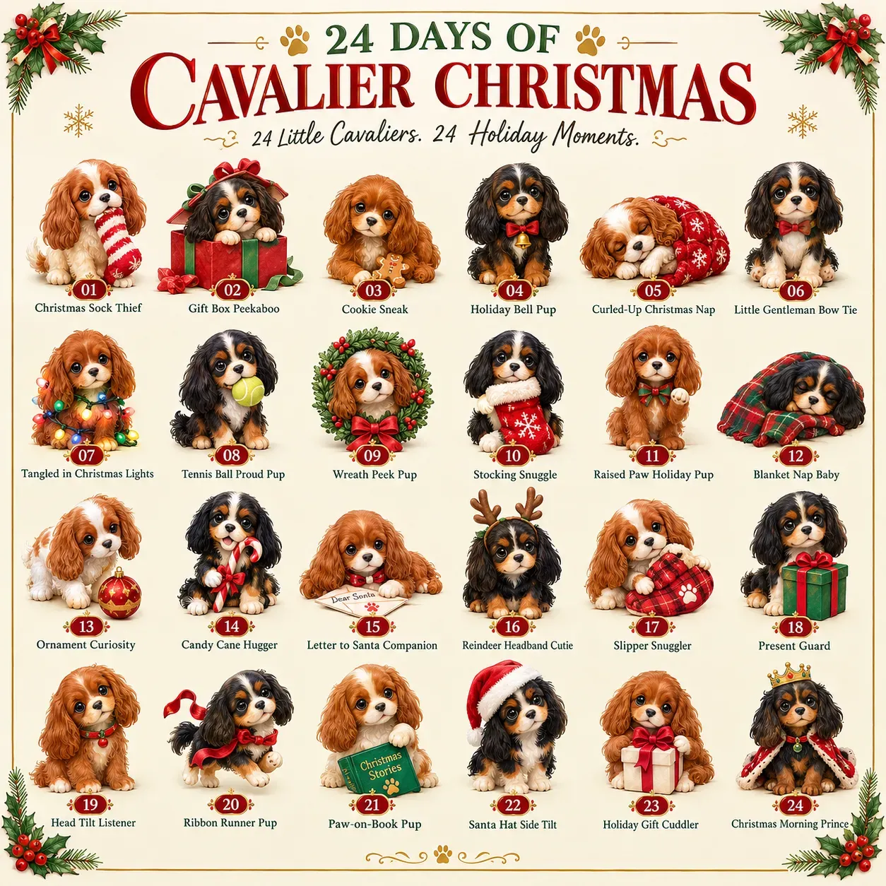 Complete collection of 24 Christmas Rider figurines