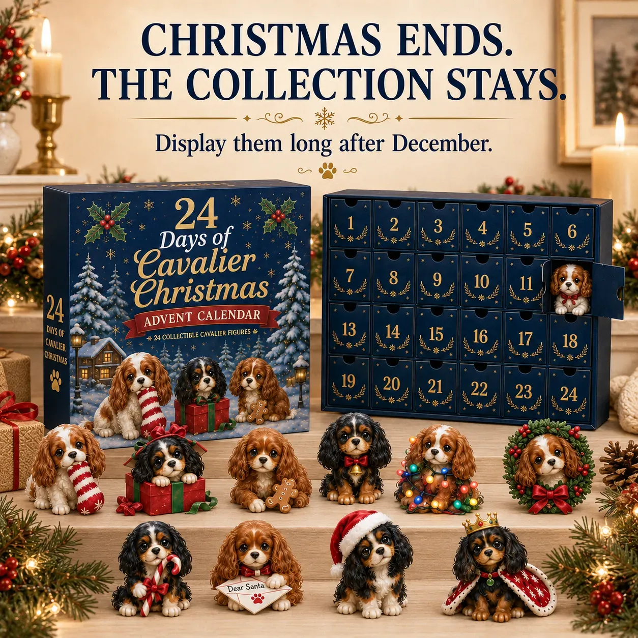 Christmas Rider figurines displayed after the Christmas countdown