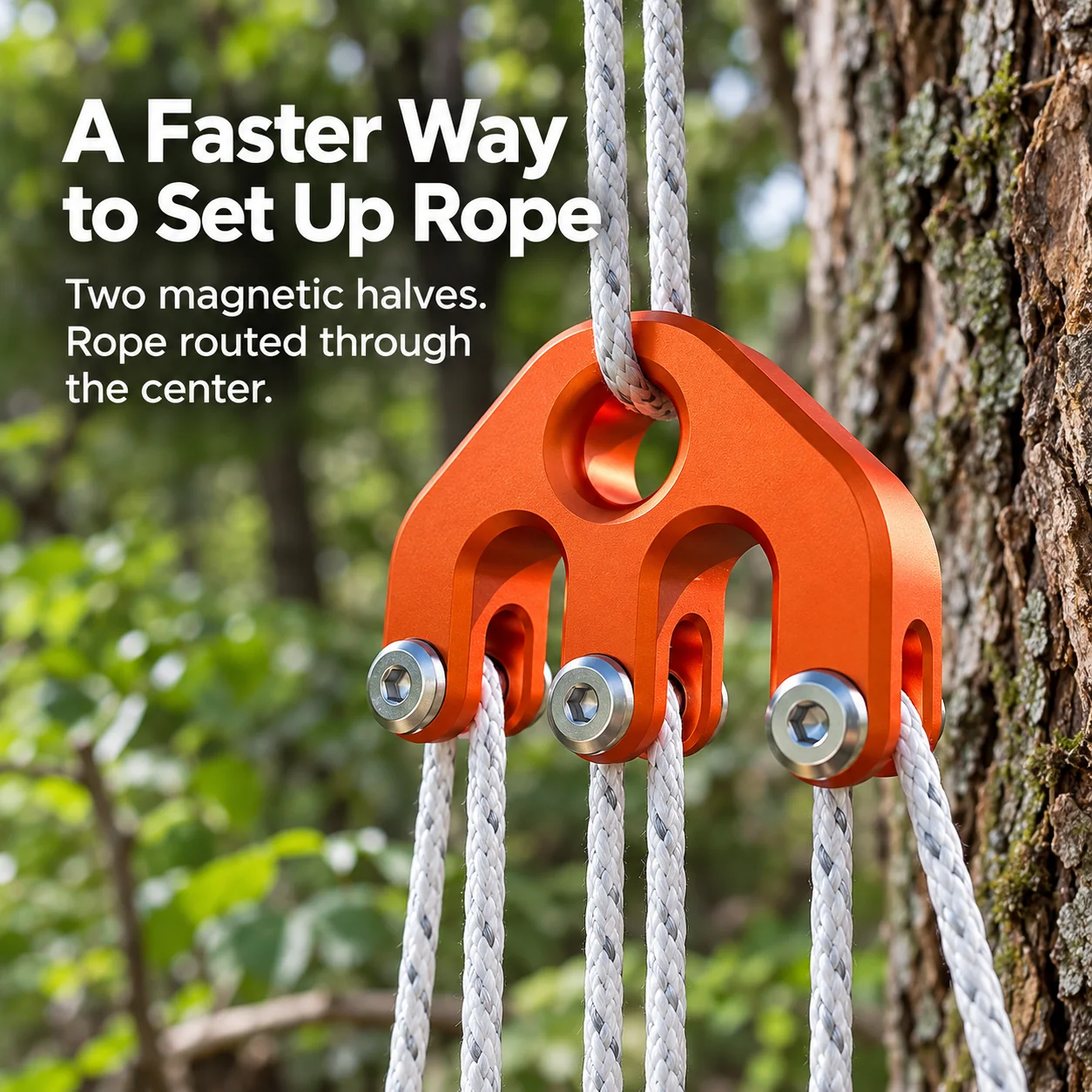 Rope threaded through the connector channels