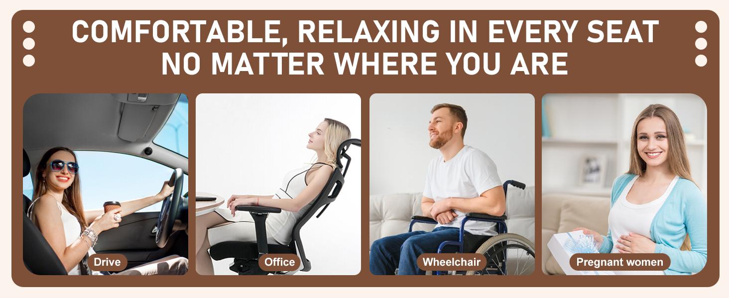 Portable Seat Cushion for Home Office and Car