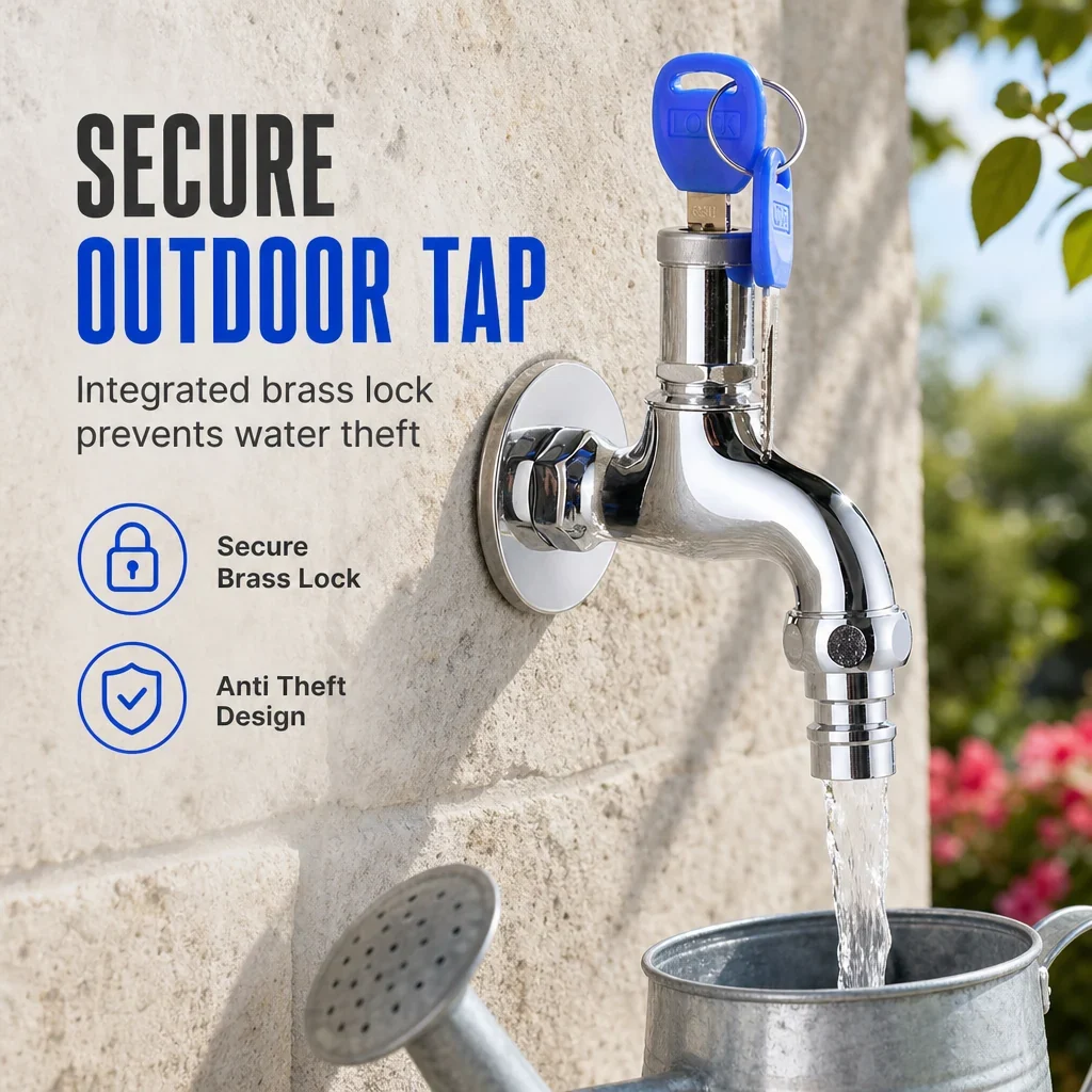 Lockable Outdoor Water Faucet – Keyed access control