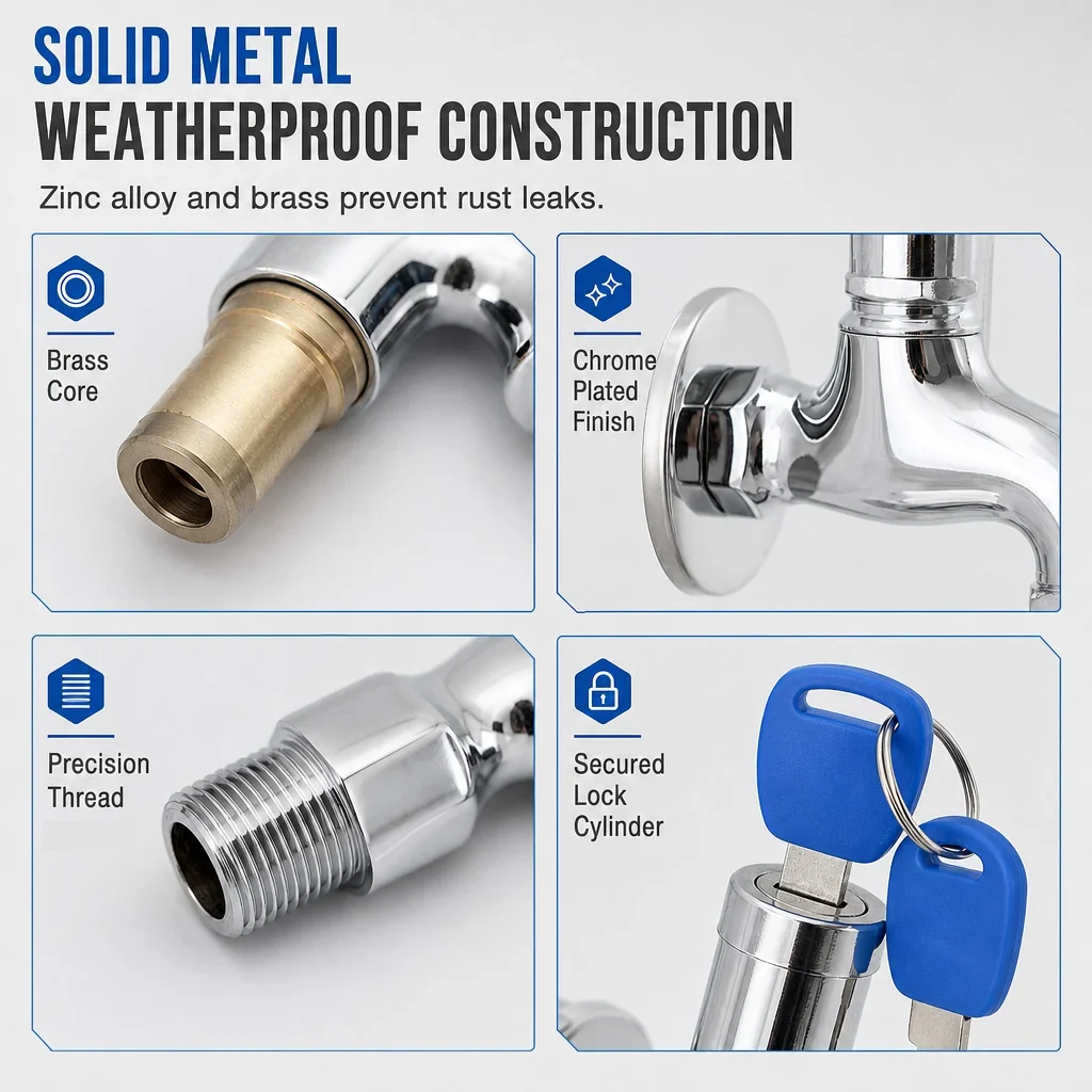 Lockable Outdoor Water Faucet – Straightforward operation