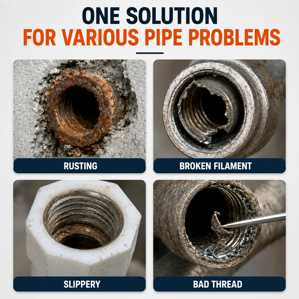 Pipe thread extractor for different plumbing repair situations
