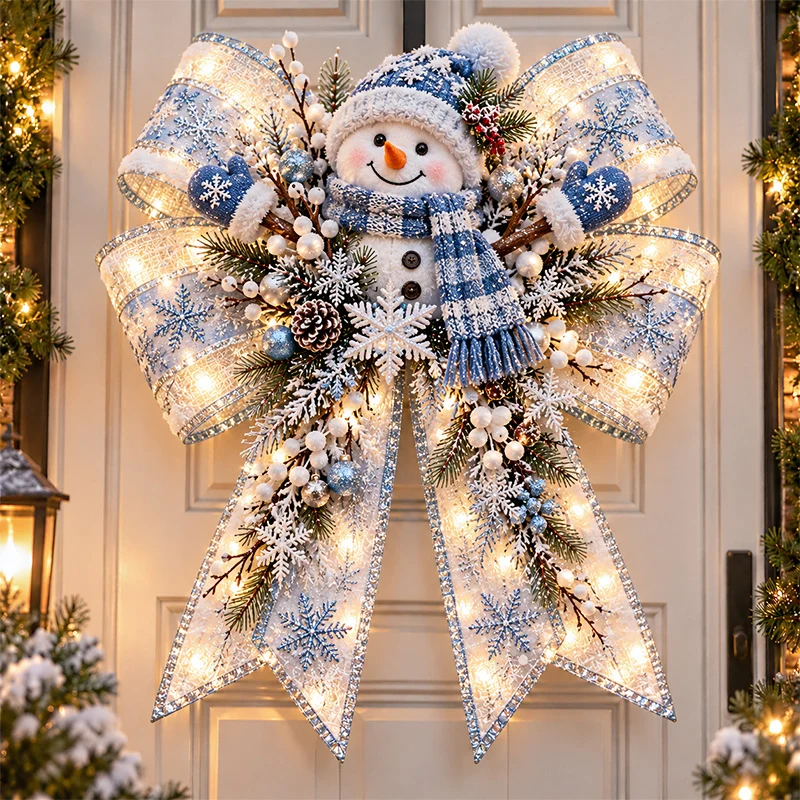 Snowman Christmas bow