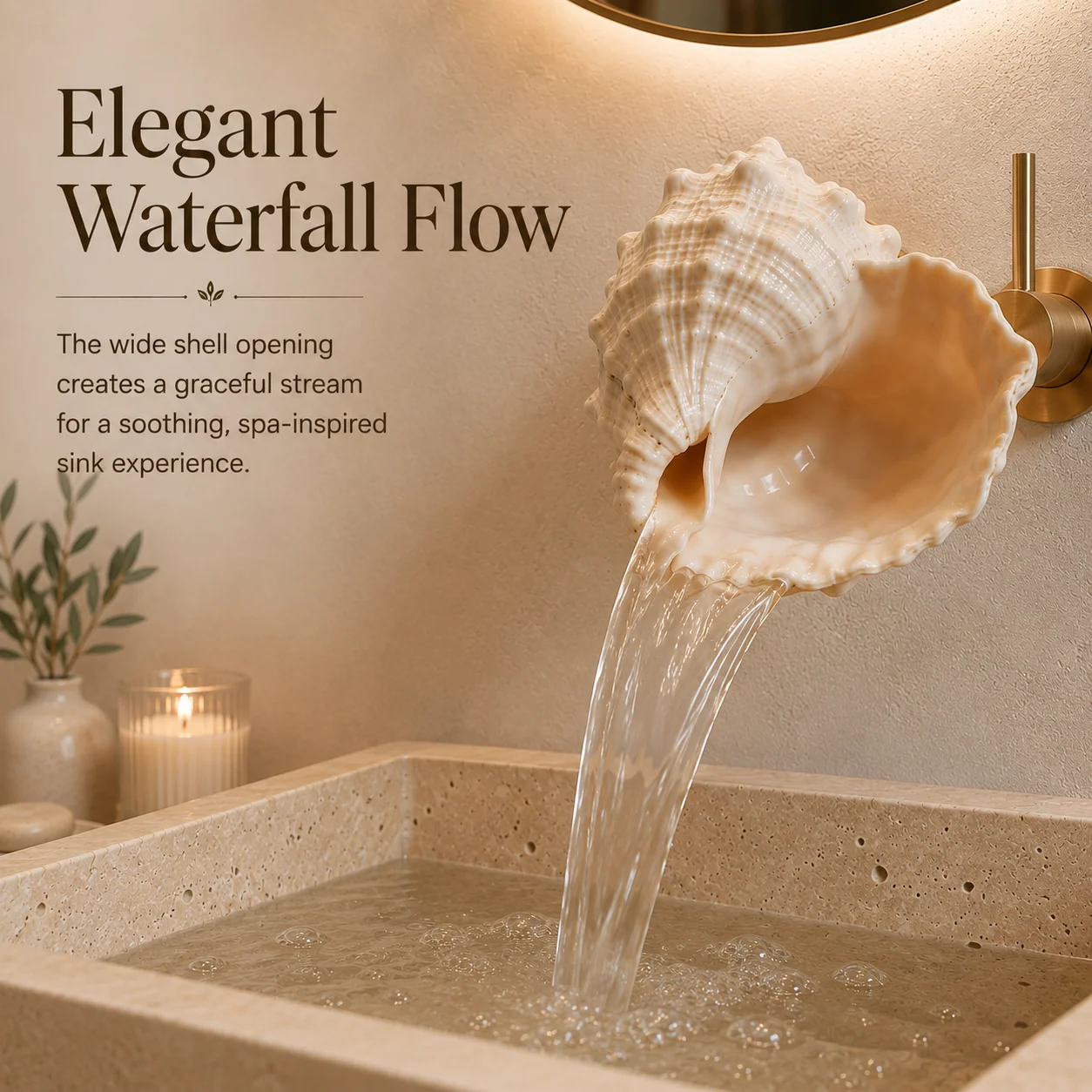 Shell faucet wall mounting components