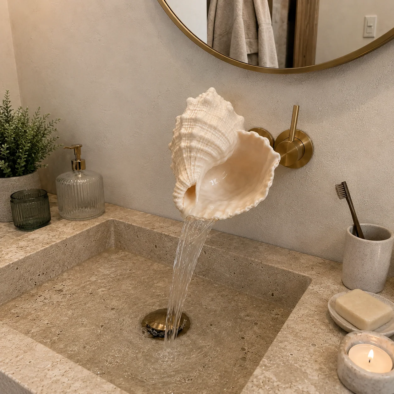 Customer unboxing shell faucet