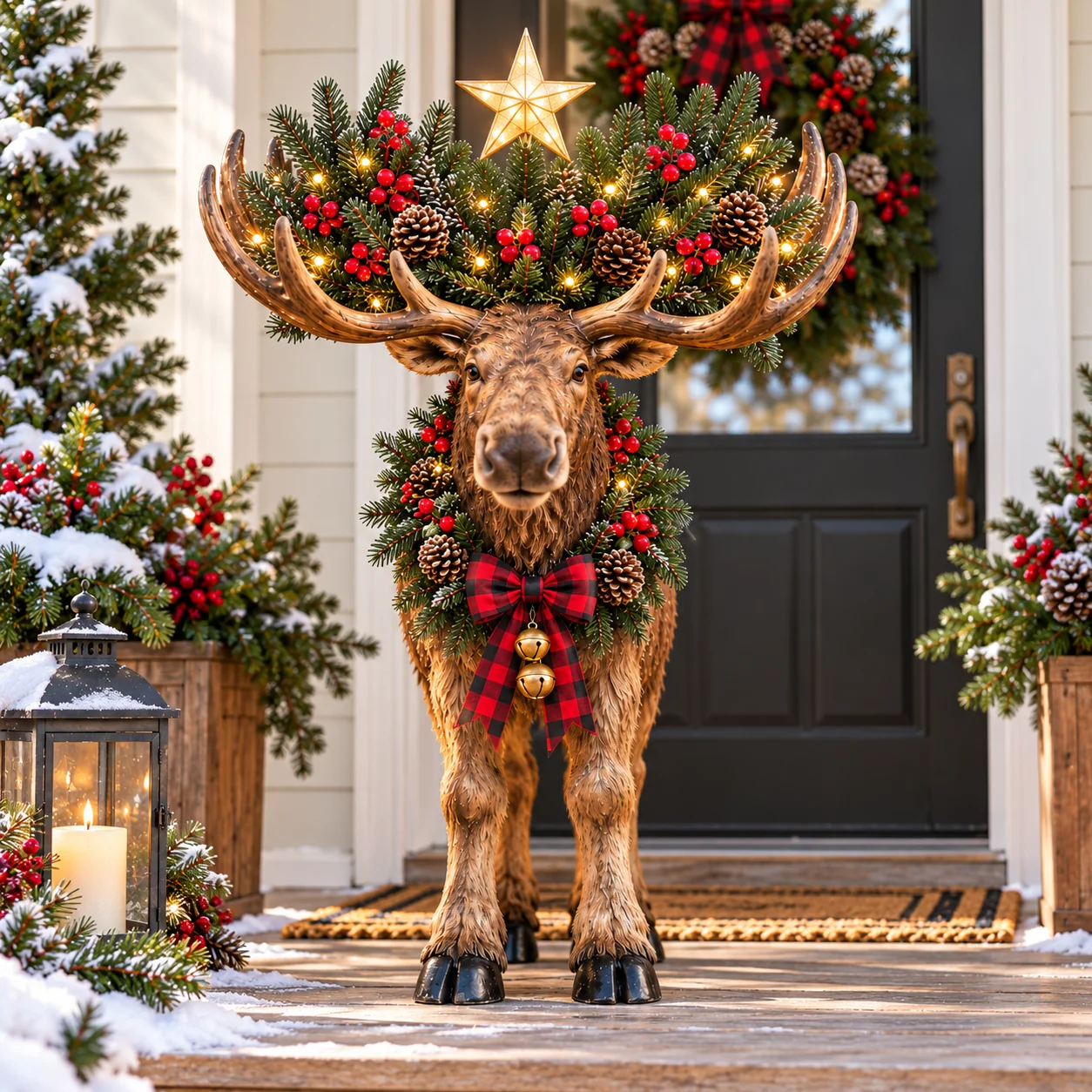 Christmas moose decoration for seasonal holiday traditions