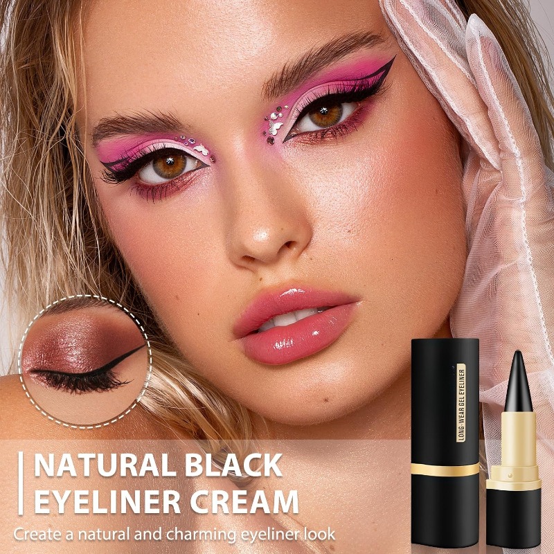 Long-wear gel eyeliner pen creating defined eye makeup