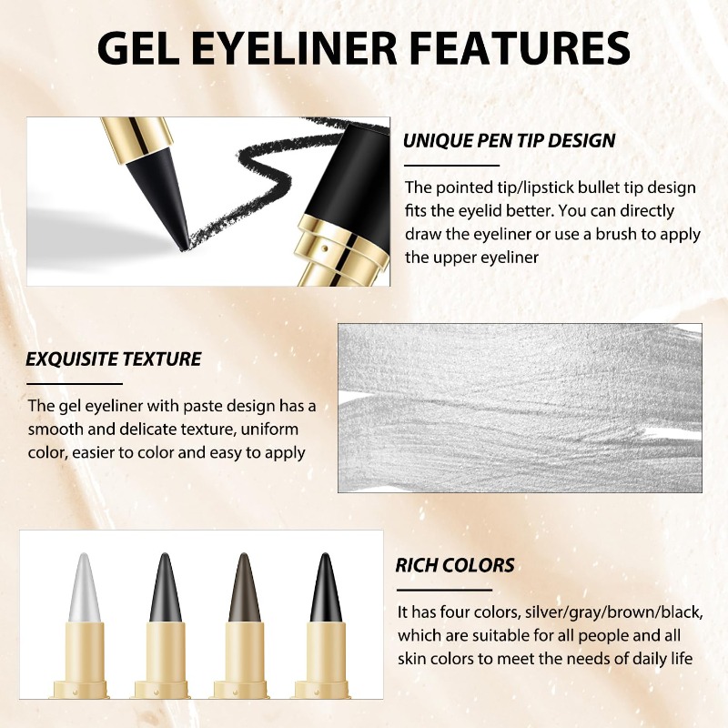 Rounded bullet-shaped tip of the gel eyeliner pen
