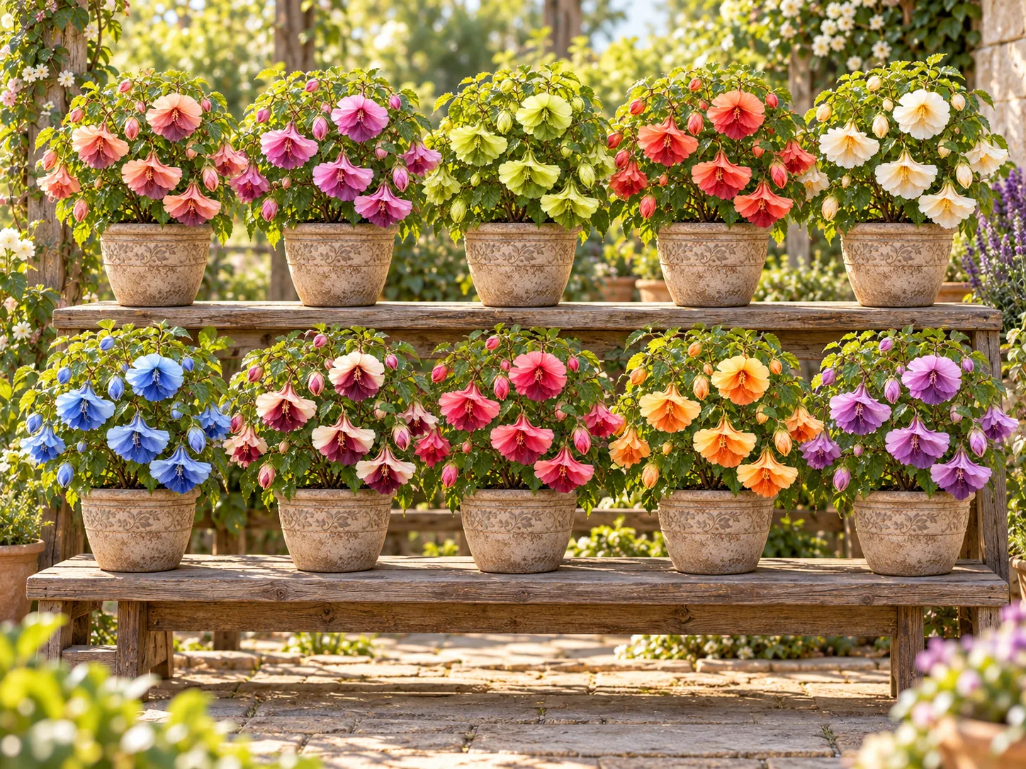Colorful floral garden display