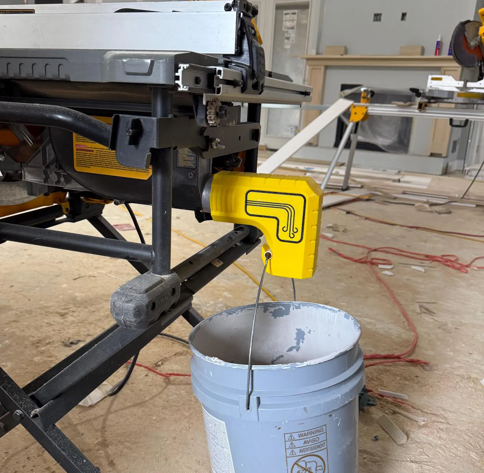 Woodworking adapter in use