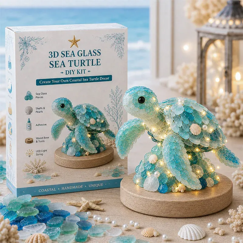 DIY 3D Sea Glass Art Kit – 11 Designs – Materials-Only Packaging