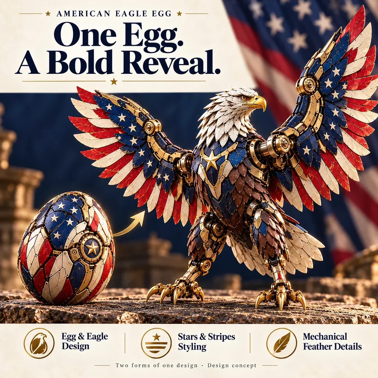 Stars & Stripes Eagle — egg and character design
