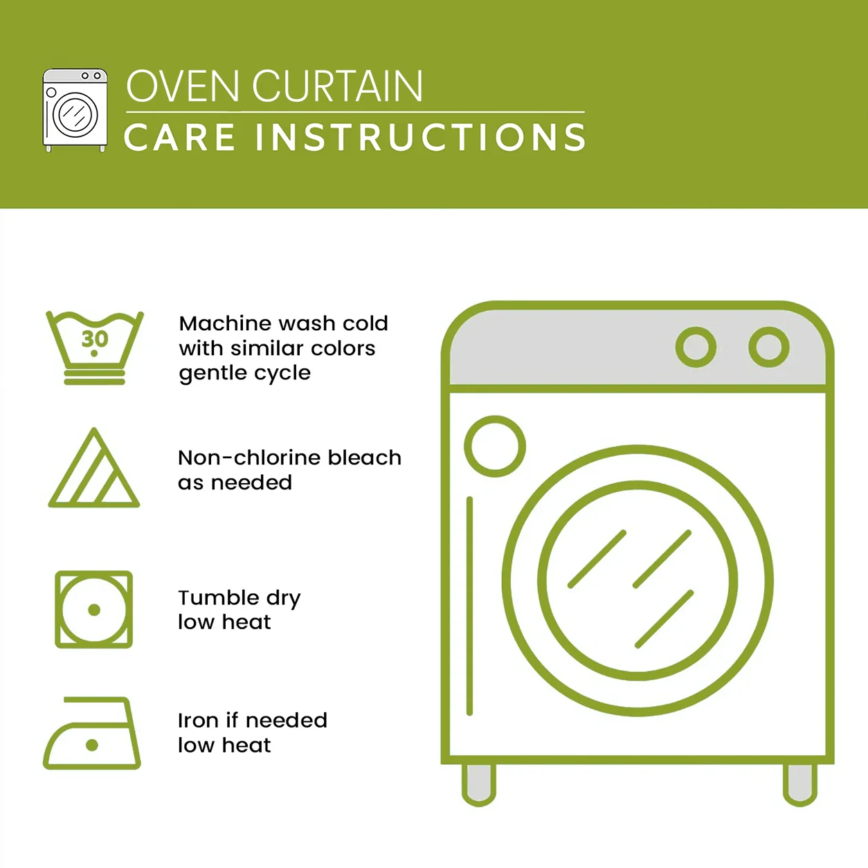 Christmas Oven Curtain Care Instructions
